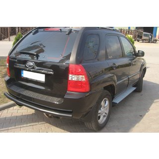 Aizmugurējais aizsargstienis AK002 Black (nerūsējošais tērauds) Kia Sportage 2004–2010 foto 2