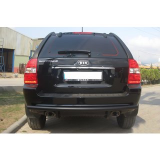 Aizmugurējais aizsargstienis AK002 Black (nerūsējošais tērauds) Kia Sportage 2004–2010 foto 1