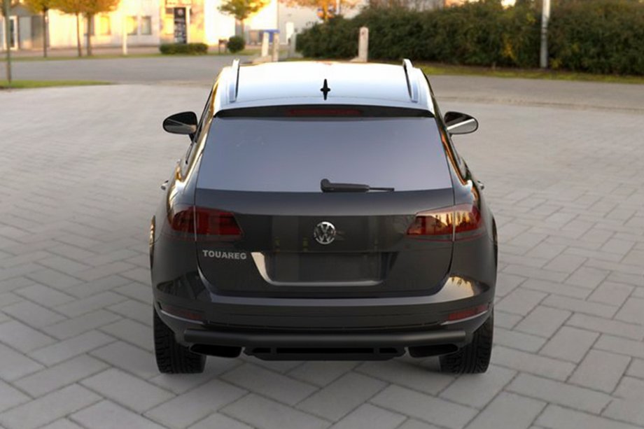 Volkswagen Touareg 2010–2018 Aizmugurējā aizsargloka stienis Black (nerūsējošais tērauds) Image