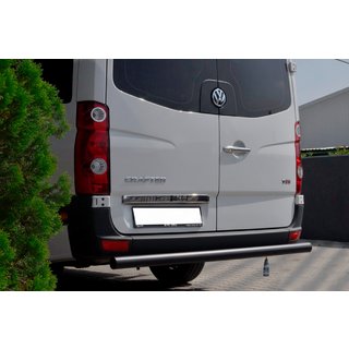 Aizmugurējais aizsargstienis AK002 Black (nerūsējošais tērauds) Volkswagen Crafter 2006–2016 foto 2