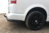 Volkswagen T5 Transporter 2003–2010 Aizmugures stūra aizsargi AK003 Black (2 gab., nerūsējošais tērauds) foto 2