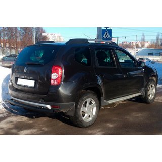 Aizmugures taisnā aizsargstienis Black (nerūsējošais tērauds) Dacia Duster 2008–2018 foto 4