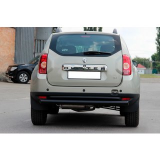 Aizmugures taisnā aizsargstienis Black (nerūsējošais tērauds) Dacia Duster 2008–2018 foto 1