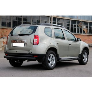 Aizmugures taisnā aizsargstienis Black (nerūsējošais tērauds) Dacia Duster 2008–2018 foto 3