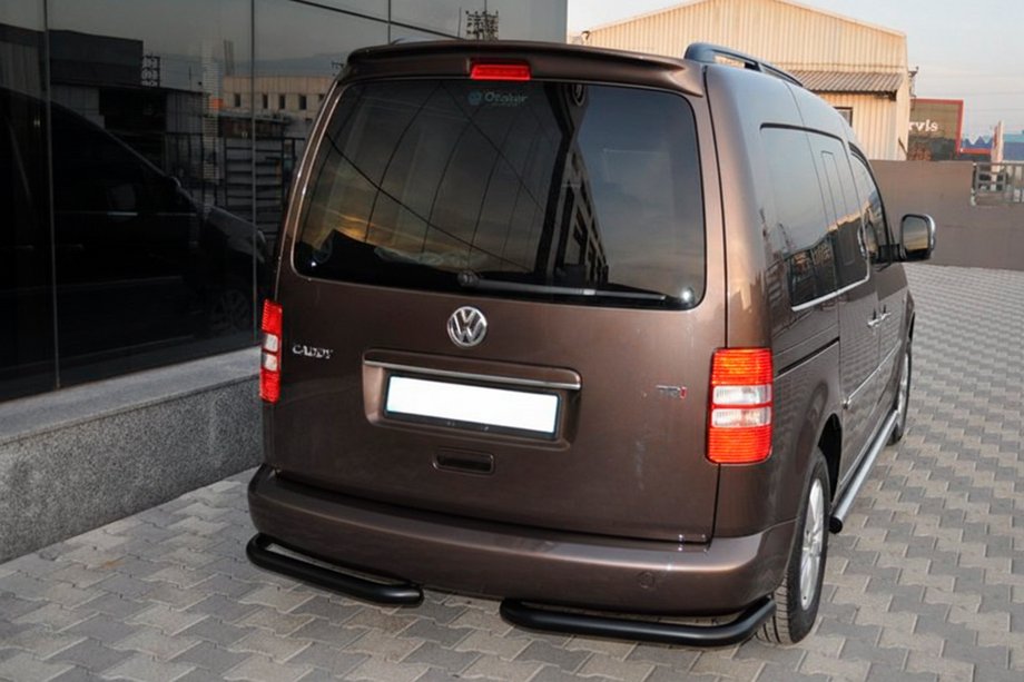Volkswagen Caddy 2010–2015 Aizmugures stūra elementi AK003 Black (2 gab., nerūsējošais tērauds) Foto 2