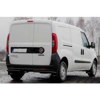 Aizmugurējie stūra aizsargstieņi AK003 Black (nerūsējošais tērauds) Fiat Doblo II 2010–2022 foto 2