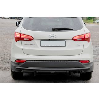 Aizmugurējais aizsargstienis AK002 Black (nerūsējošais tērauds) Hyundai Santa Fe 3 2012–2018 foto 3