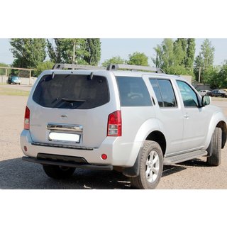 Aizmugurējais aizsargstienis AK002 Black (nerūsējošais tērauds) Nissan Pathfinder R51 2005–2014 foto 1