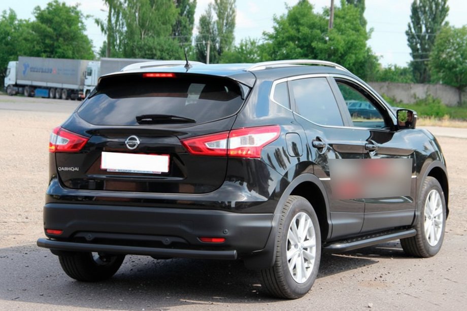 Nissan Qashqai 2014–2021 Aizmugurējais aizsargstienis AK002 Black (nerūsējošais tērauds) Image