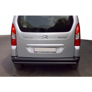 Aizmugurējais aizsargstienis Black (nerūsējošais tērauds) 60 mm Citroen Berlingo 2008–2018 foto 1