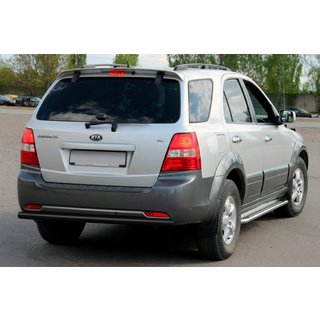 Aizmugurējais aizsargstienis AK002 Black (nerūsējošais tērauds) Kia Sorento I BL 2002–2009 foto 2