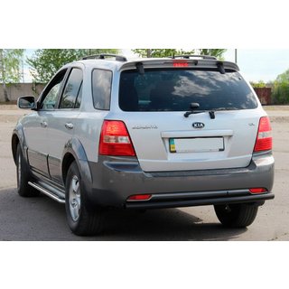 Aizmugurējais aizsargstienis AK002 Black (nerūsējošais tērauds) Kia Sorento I BL 2002–2009 foto 3