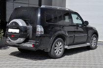 Mitsubishi Pajero Wagon III 1999–2006 Aizmugurējais aizsargstienis AK002 Black (nerūsējošais tērauds) foto 2