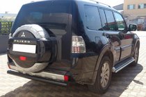 Mitsubishi Pajero Wagon III 1999–2006 Aizmugurējais aizsargstienis AK002 Black (nerūsējošais tērauds) foto 3