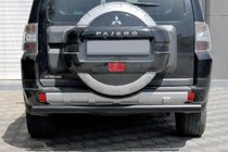 Mitsubishi Pajero Wagon III 1999–2006 Aizmugurējais aizsargstienis AK002 Black (nerūsējošais tērauds) foto 1