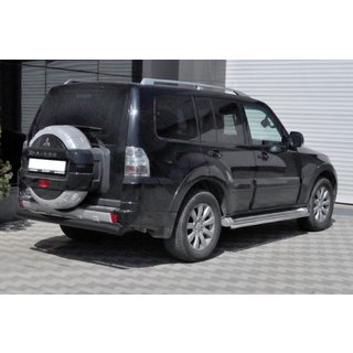 Aizmugurējais aizsargstienis AK002 Black (nerūsējošais tērauds) Mitsubishi Pajero Wagon III 1999–2006 foto 2