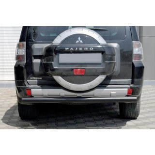 Aizmugurējais aizsargstienis AK002 Black (nerūsējošais tērauds) Mitsubishi Pajero Wagon III 1999–2006 foto 1