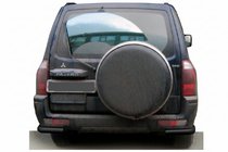 Mitsubishi Pajero Wagon III 1999–2006 Aizmugures aizsargloks AK003 Black (nerūsējošais tērauds) foto 1