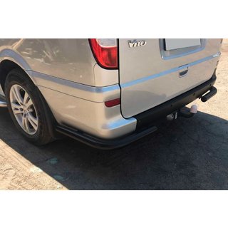 Aizmugurējie stūra aizsargi AK003 Black (2 gab., nerūsējošais tērauds) vidējai un garajai riteņu bāzei Mercedes Vito W639 2004–2014 foto 3