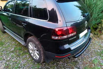 Volkswagen Touareg 2002–2010 Aizmugurējais aizsargstienis AK002 Black (2 gab., nerūsējošais tērauds) foto 2