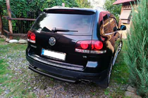 Volkswagen Touareg 2002–2010 Aizmugurējais aizsargstienis AK002 Black (2 gab., nerūsējošais tērauds) foto 3