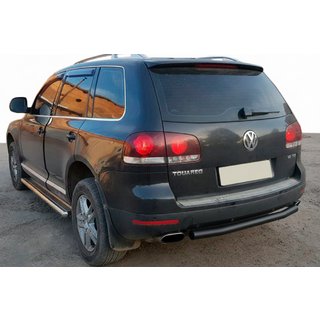 Aizmugurējais aizsargstienis AK002 Black (2 gab., nerūsējošais tērauds) Volkswagen Touareg 2002–2010 foto 1