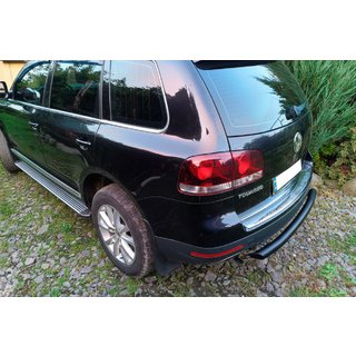 Aizmugurējais aizsargstienis AK002 Black (2 gab., nerūsējošais tērauds) Volkswagen Touareg 2002–2010 foto 2