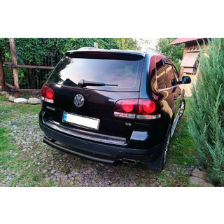 Aizmugurējais aizsargstienis AK002 Black (2 gab., nerūsējošais tērauds) Volkswagen Touareg 2002–2010 foto 3