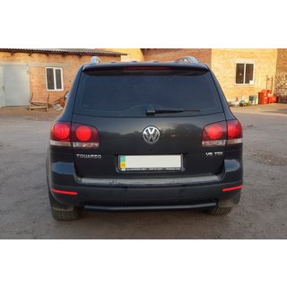 Aizmugurējais aizsargstienis AK002 Black (2 gab., nerūsējošais tērauds) Volkswagen Touareg 2002–2010 foto 4