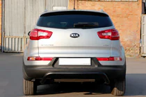 Kia Sportage 2010–2015 Aizmugurējā aizsargstīpa AK007 Black (nerūsējošais tērauds) foto 2
