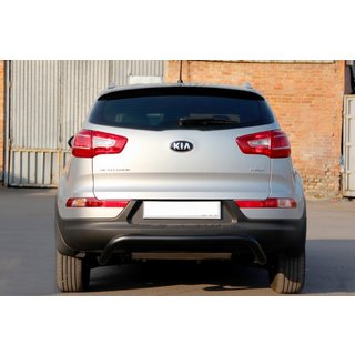 Aizmugurējā aizsargstīpa AK007 Black (nerūsējošais tērauds) Kia Sportage 2010–2015 foto 2