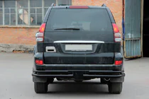 Toyota Land Cruiser Prado 120 2002–2009 Aizmugurējie dubultie stūra stieņi AK003-1 Black (2 gab., nerūsējošais tērauds) foto 2