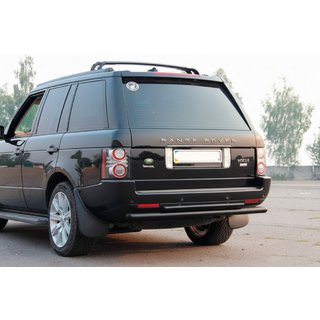Aizmugures aizsargstienis AK002-Dubultais Black (nerūsējošais tērauds) Range Rover III L322 2002–2012 foto 1
