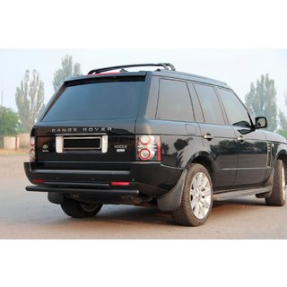 Aizmugures aizsargstienis AK002-Dubultais Black (nerūsējošais tērauds) Range Rover III L322 2002–2012 foto 3