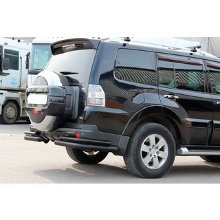 AK003 aizmugurējais rollbars, dubults, melns (nerūsējošais tērauds) Mitsubishi Pajero Wagon IV 2006–2021 foto 2