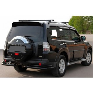 AK003 aizmugurējais rollbars, dubults, melns (nerūsējošais tērauds) Mitsubishi Pajero Wagon IV 2006–2021 foto 1