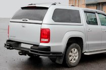 Volkswagen Amarok 2010–2022 Aizmugurējie stūru aizsargi AK003-Double Black (2 gab., nerūsējošais tērauds) foto 3