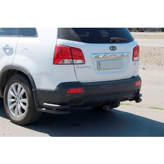 Aizmugurējie dubultie stūra loki AK003-подвійний Black (nerūsējošais tērauds) Kia Sorento II XM 2009–2014 foto 1