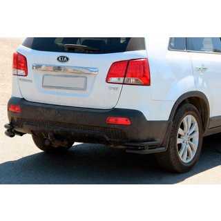 Aizmugurējie dubultie stūra loki AK003-подвійний Black (nerūsējošais tērauds) Kia Sorento II XM 2009–2014 foto 3