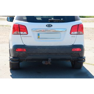 Aizmugurējie dubultie stūra loki AK003-подвійний Black (nerūsējošais tērauds) Kia Sorento II XM 2009–2014 foto 2