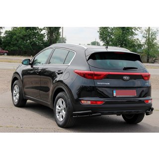 Aizmugurējie dubultie stūru aizsargi AK003-подвійний Black (nerūsējošais tērauds) Kia Sportage 2015–2021 foto 3