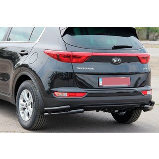 Aizmugurējie dubultie stūru aizsargi AK003-подвійний Black (nerūsējošais tērauds) Kia Sportage 2015–2021 foto 1