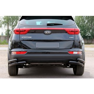 Aizmugurējie dubultie stūru aizsargi AK003-подвійний Black (nerūsējošais tērauds) Kia Sportage 2015–2021 foto 2