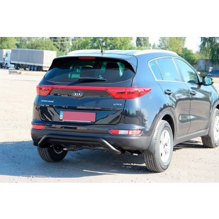 Aizmugurējais aizsargstienis AK007 Black (nerūsējošais tērauds) Kia Sportage 2015–2021 foto 1