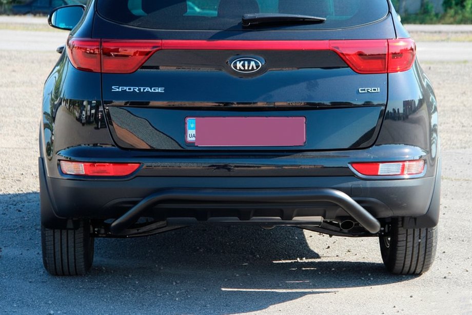 Kia Sportage 2015–2021 Aizmugurējais aizsargstienis AK007 Black (nerūsējošais tērauds) Foto 2