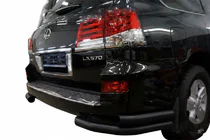 Lexus LX570/450d 2008–2022 Aizmugurējie dubultie stūru aizsargstieņi Black (nerūsējošais tērauds) foto 1