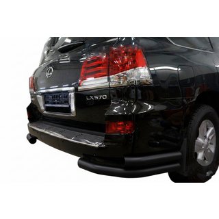 Aizmugurējie dubultie stūru aizsargstieņi Black (nerūsējošais tērauds) Lexus LX570/450d 2008–2022