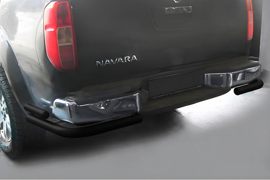 Nissan Navara 2006–2015 Aizmugurējais aizsargstienis AK003-Double Black (nerūsējošais tērauds) Foto 2