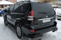 Toyota Land Cruiser Prado 120 2002–2009 Aizmugurējie dubultie stūra loki AK003-2 Black (2 gab., nerūsējošais tērauds) foto 3