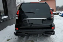 Toyota Land Cruiser Prado 120 2002–2009 Aizmugurējie dubultie stūra loki AK003-2 Black (2 gab., nerūsējošais tērauds) foto 2